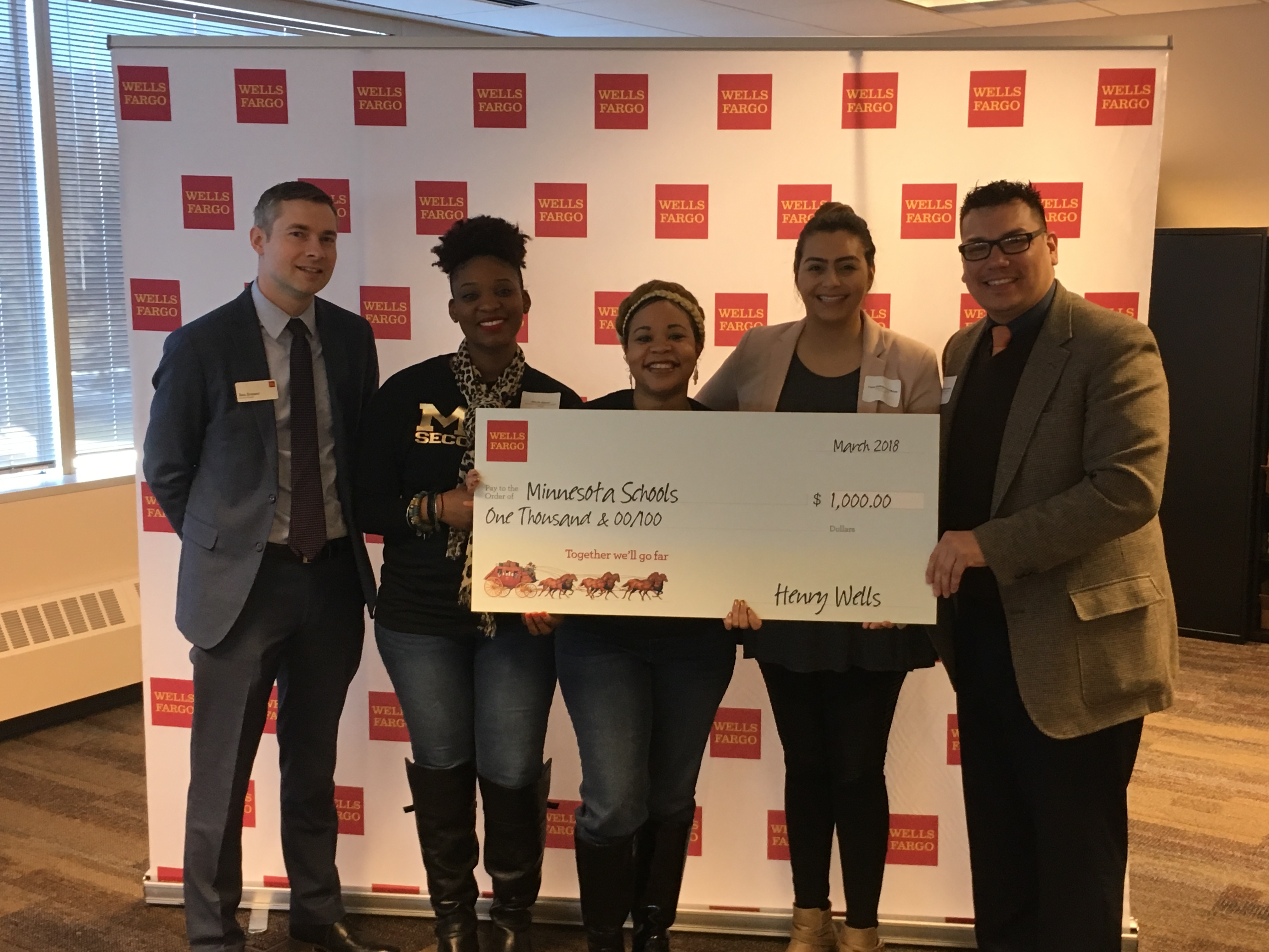 Thank you Wells Fargo for your support of Minnesota Transitions Charter School!