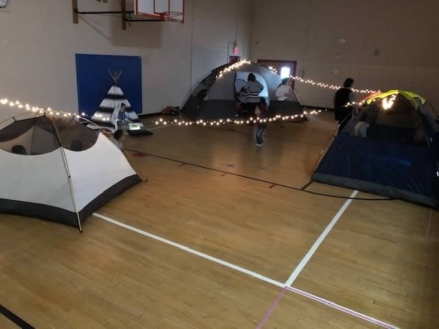 MTS Elementary students story time under the stars